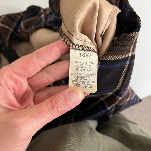 y2k brown blue plaid plus size dark academia grunge maxi skirt - Picture 8 of 8